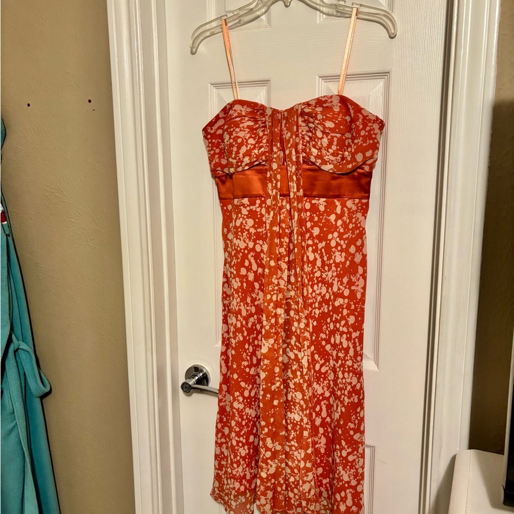 Max & Cleo Strapless Orange Dress